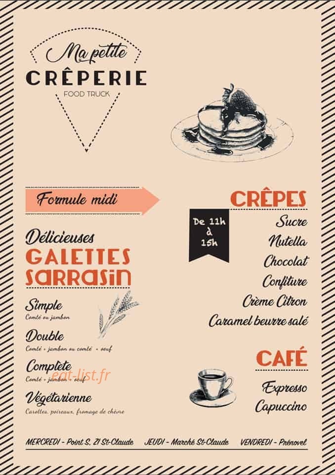 Ma Petite Crêperie — carte page 1