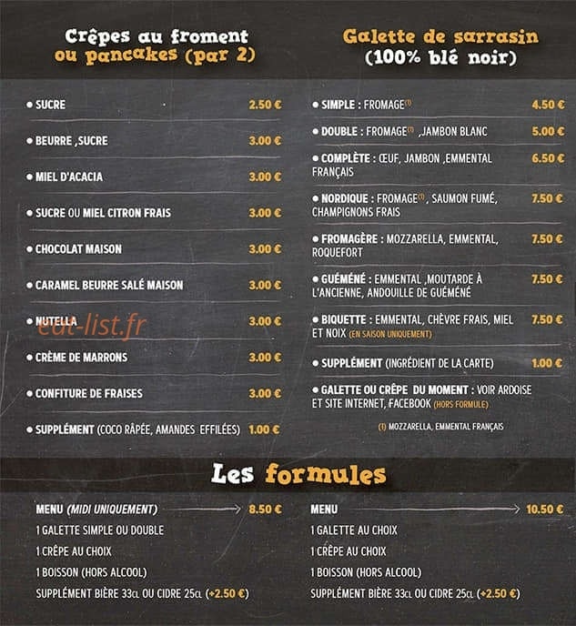 Ma petite crêperie — carte page 2
