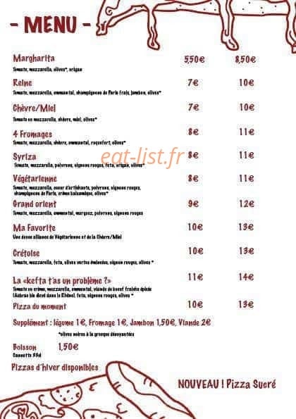 Ma Pizza Favorite — carte page 1