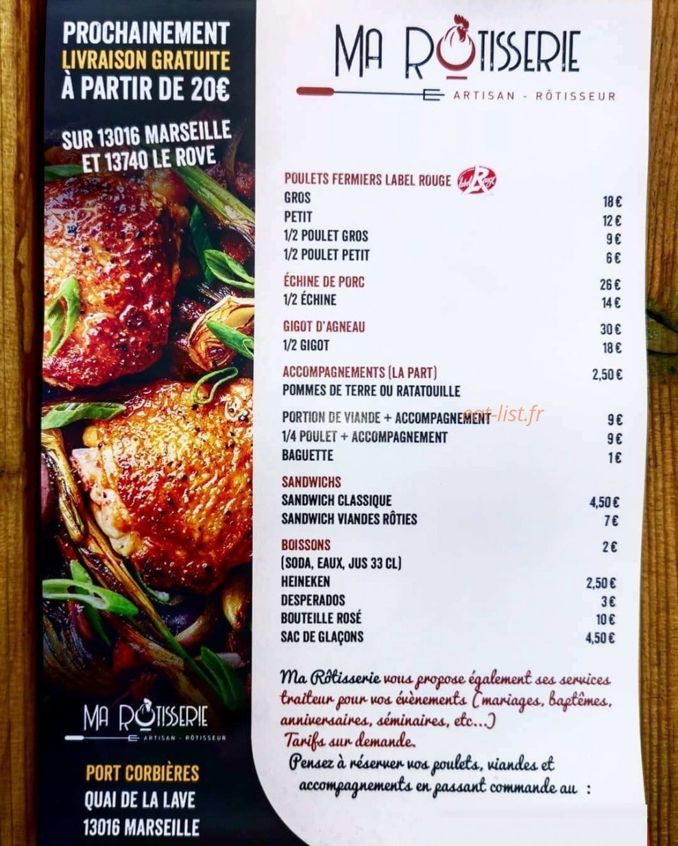 Ma Rôtisserie — carte page 1