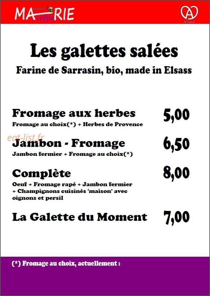 MAchouette Crêperie — carte page 2