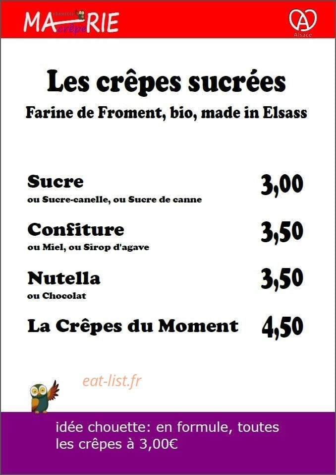 MAchouette Crêperie — carte page 1