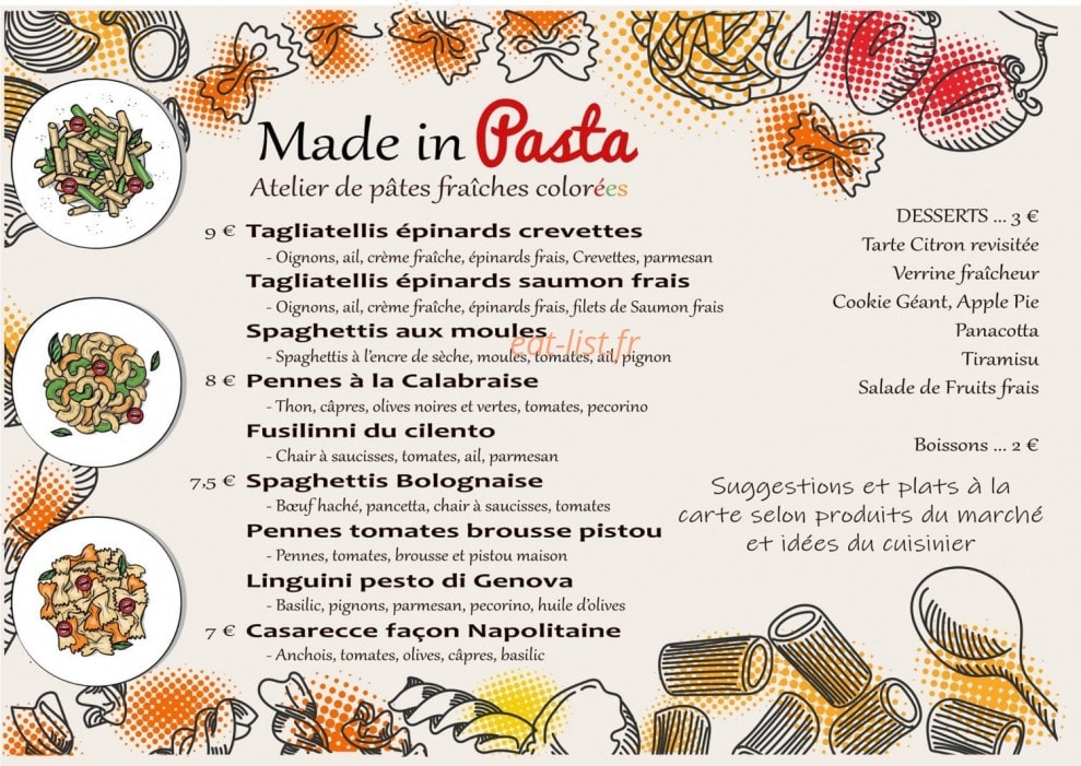 Made In Pasta — carte page 2