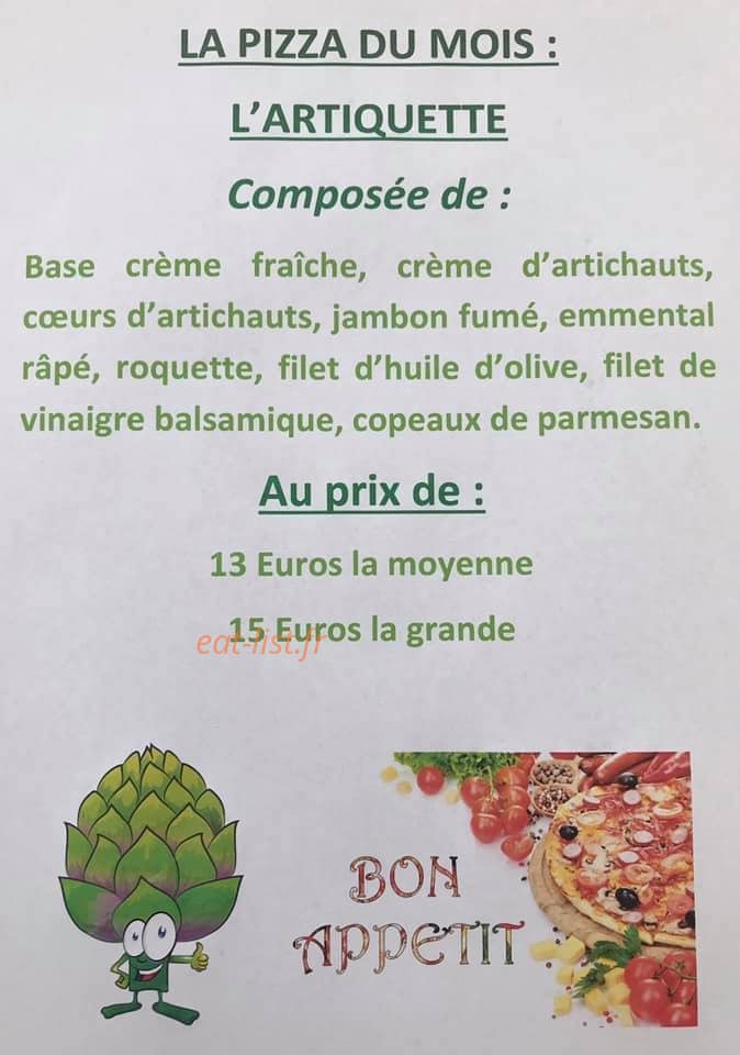 Madinina pizzas — carte page 1