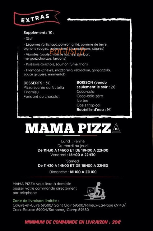 Mama Pizza — carte page 3