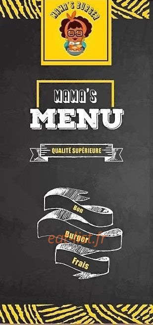 Mama’S Burger — carte page 1
