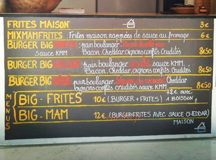 Mammouth Food — carte page 1