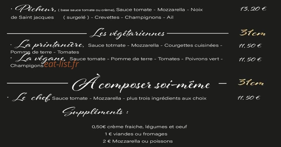 Man’D Pizza — carte page 4