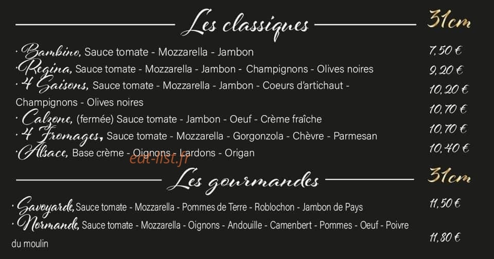 Man’D Pizza — carte page 1