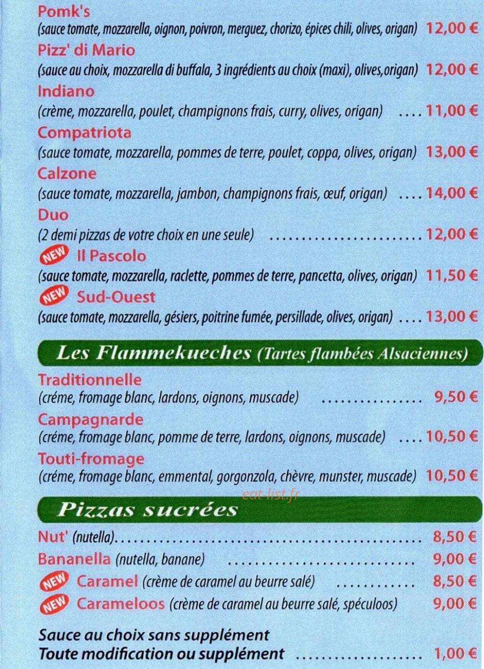 Mario Pizz' — carte page 3