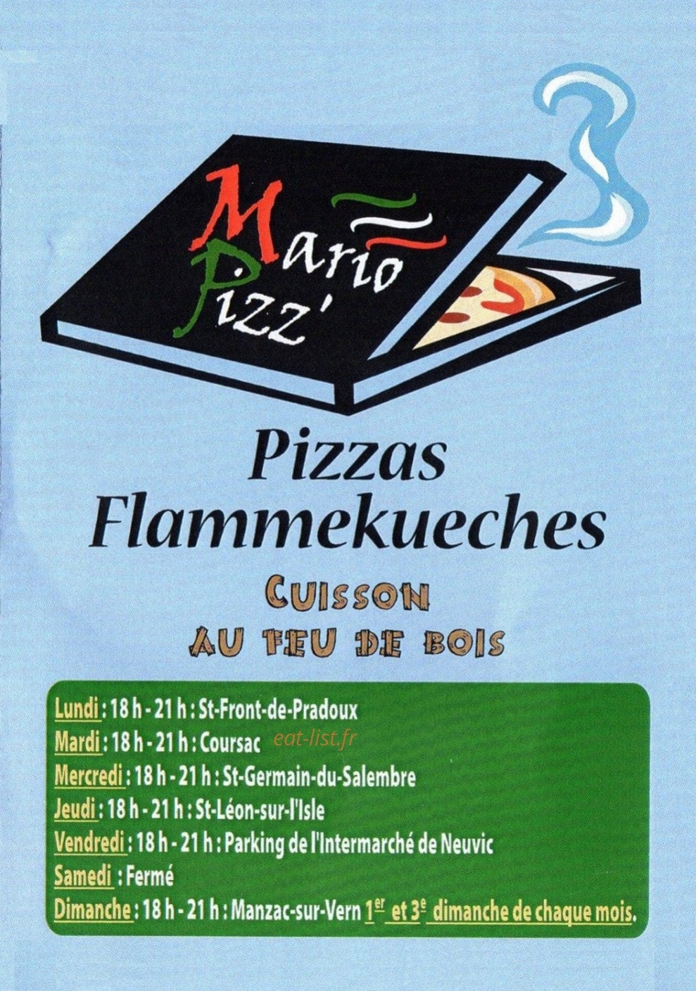 Mario Pizz' — carte page 1