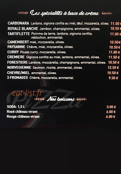 Master Pizza — carte page 3