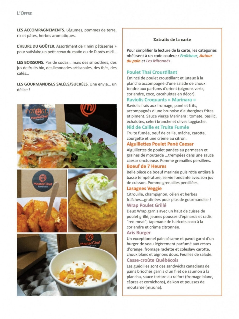 Masterchef — carte page 2