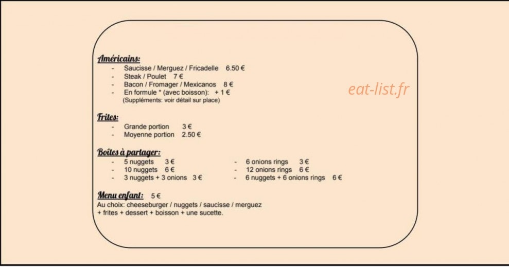 Matthieu's Burgers — carte page 2