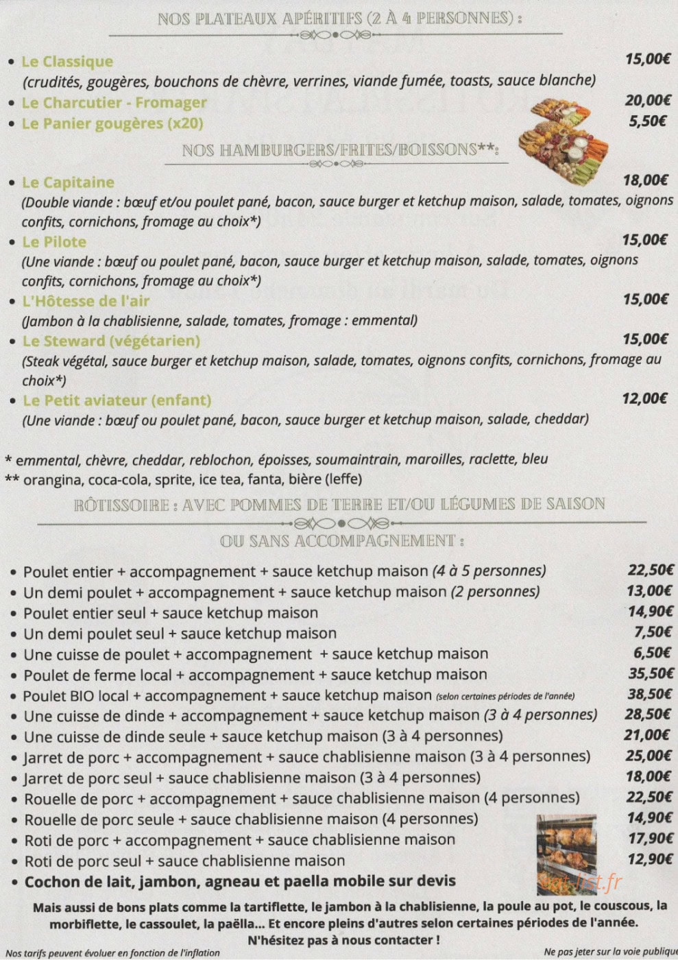 Mayday RotissPlatsParty — carte page 2