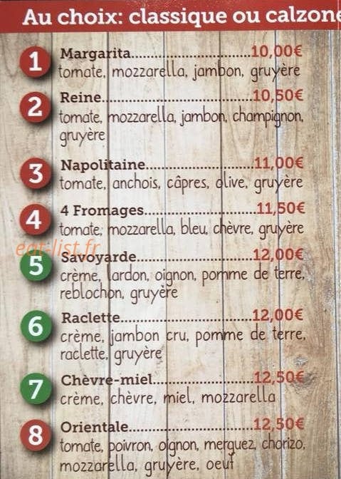 Men Two Pizza — carte page 1
