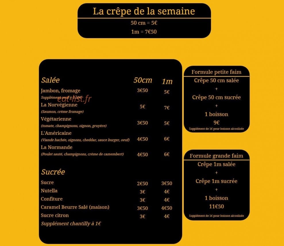 Mètr'Ô Crêpes — carte page 1