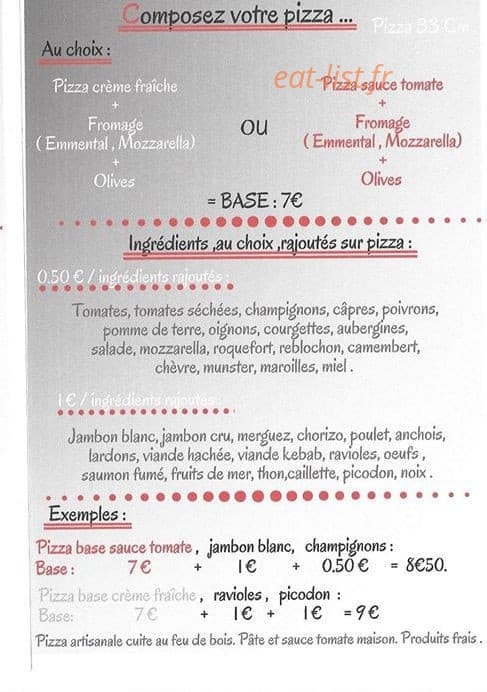 Mi Pizza — carte page 1