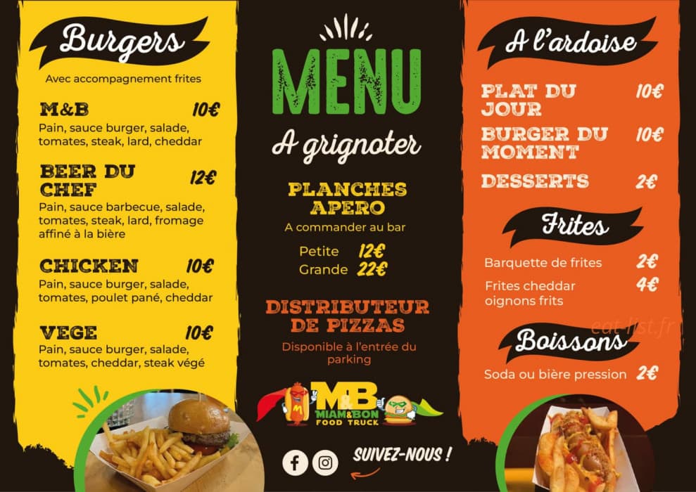 Miam & Bon — carte page 1