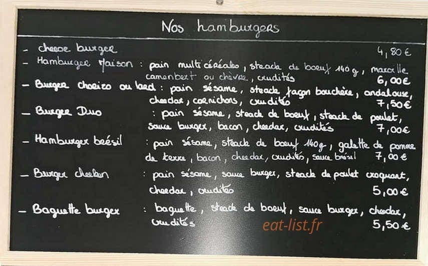 Miam Frites — carte page 2