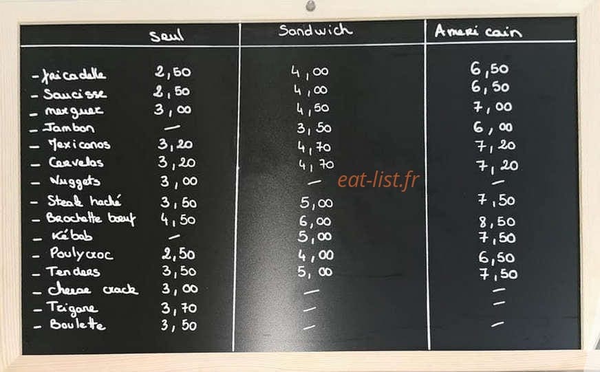 Miam Frites — carte page 5