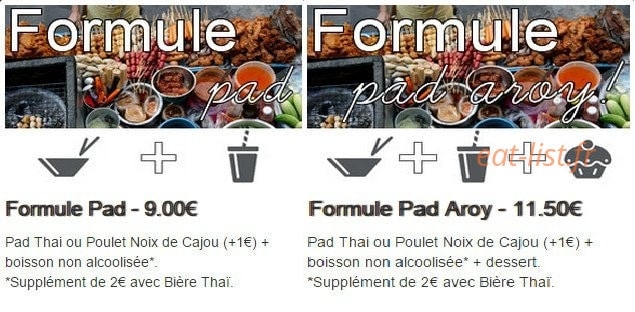 Miam Thaï — carte page 1