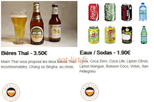 Miam Thaï — carte page 3