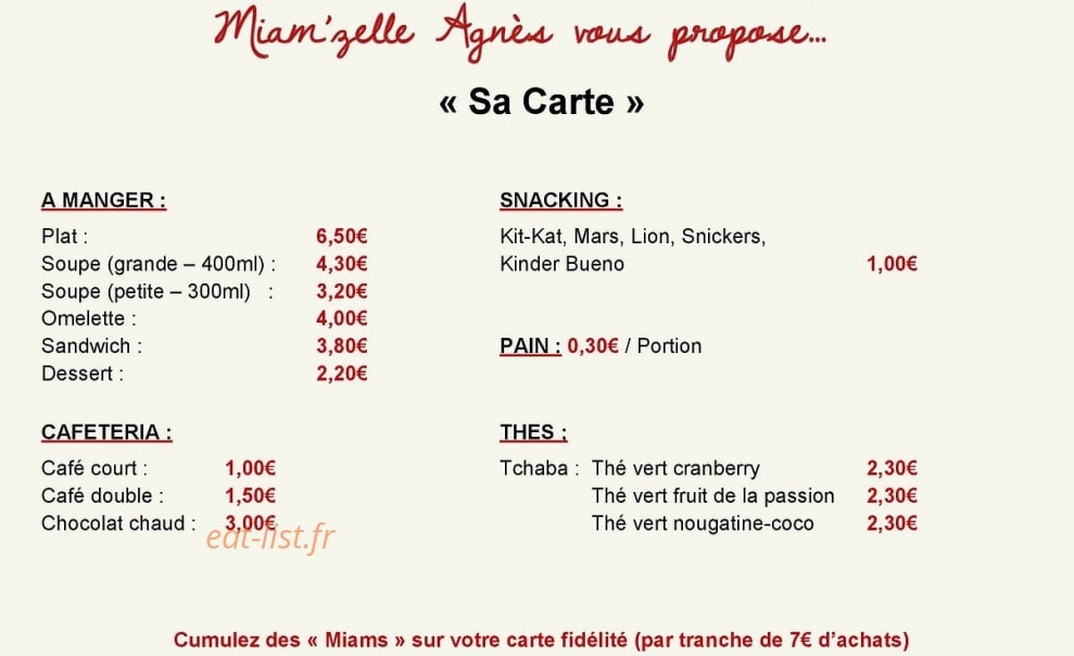 Miam'zelle Agnès — carte page 7