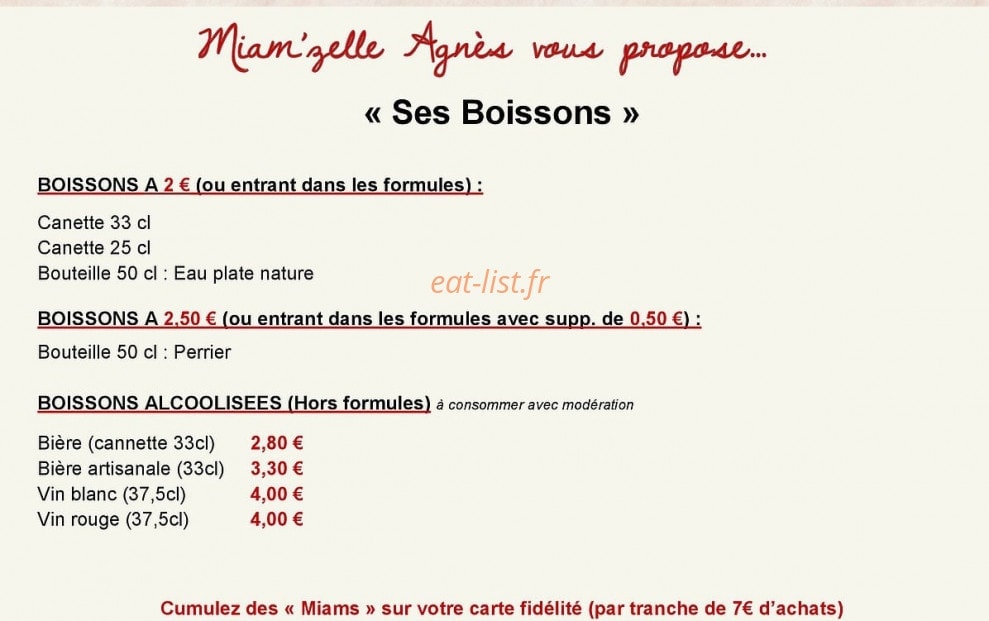 Miam'zelle Agnès — carte page 6