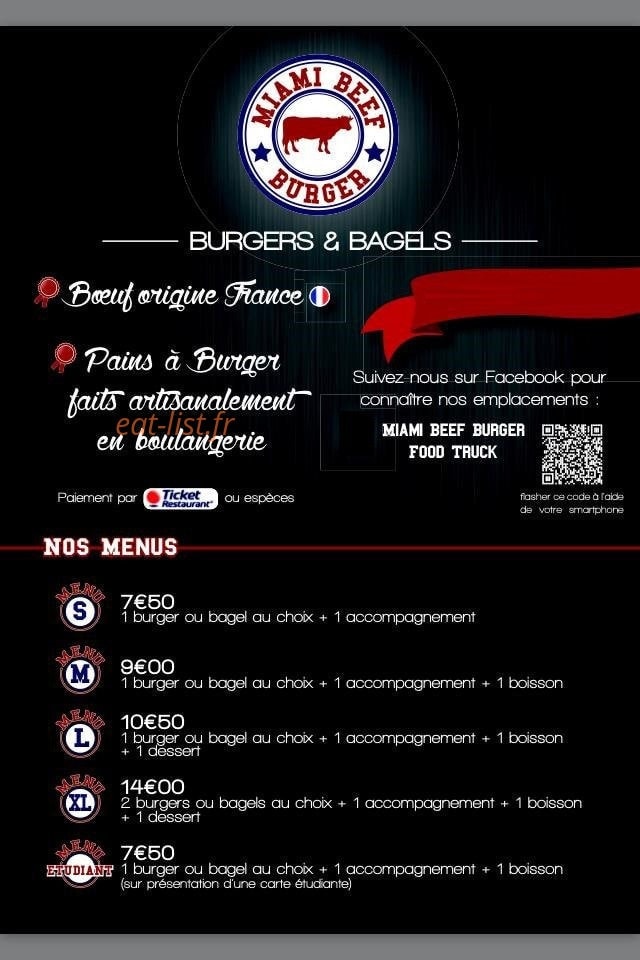 Miami beef burger — carte page 1