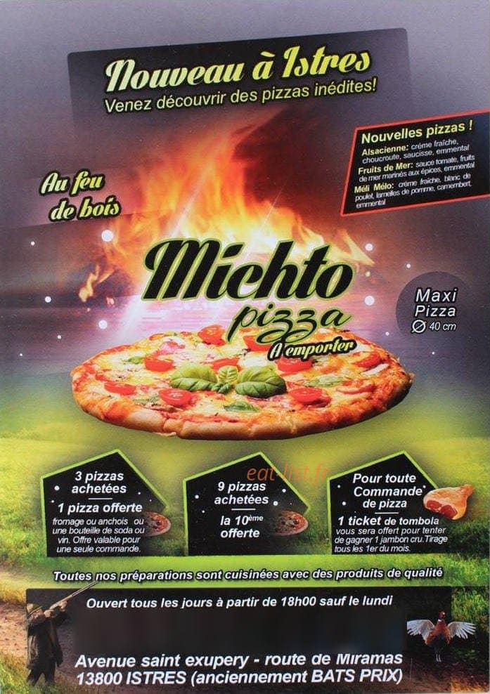Michto pizza — carte page 1