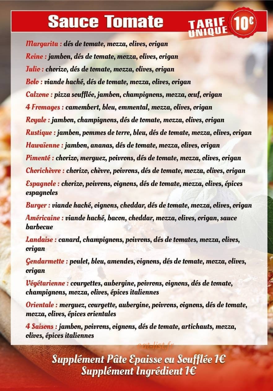Milana'pizza — carte page 2