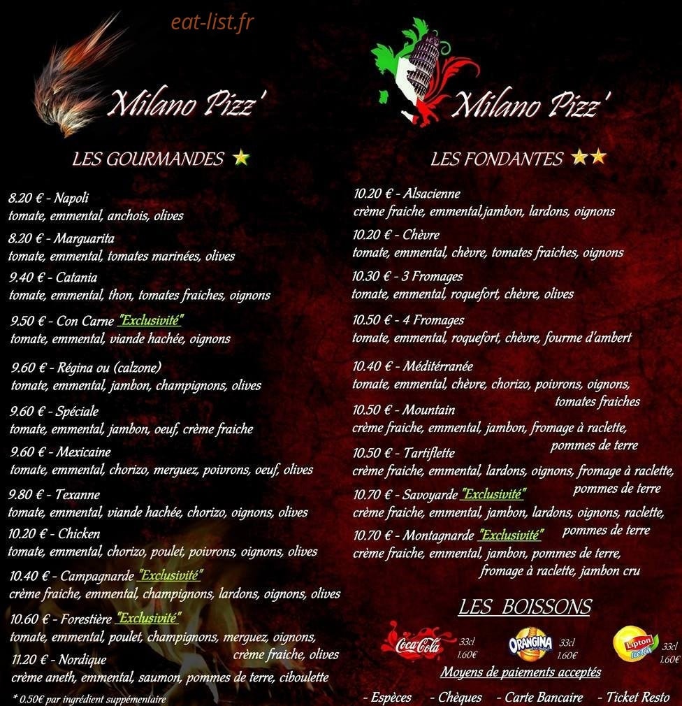 Milano Pizz' 71 — carte page 1