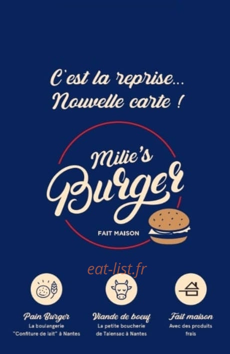 Milie's burger — carte page 1