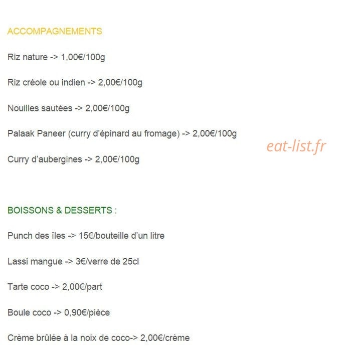 Miss Bindou — carte page 2