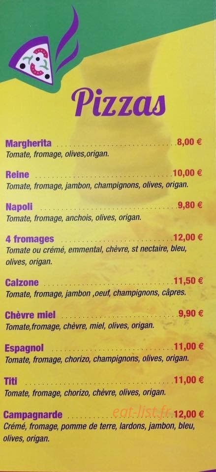 Moment Pizza — carte page 2