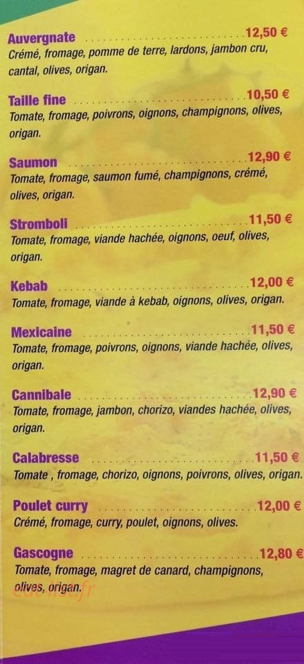 Moment Pizza — carte page 3