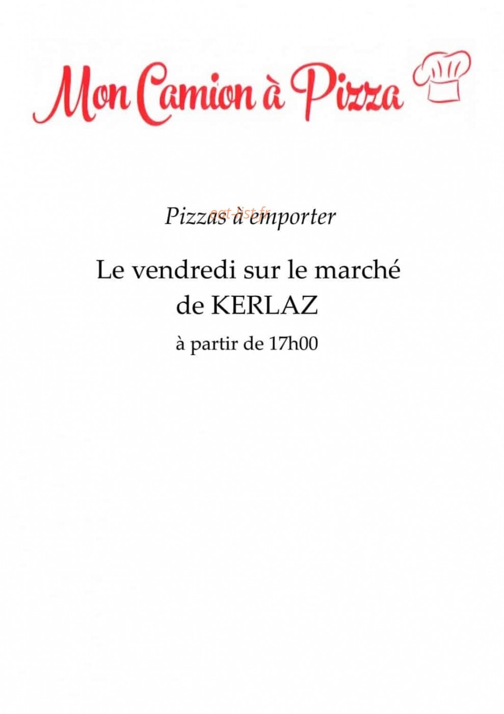 Mon Camion à Pizza — carte page 1