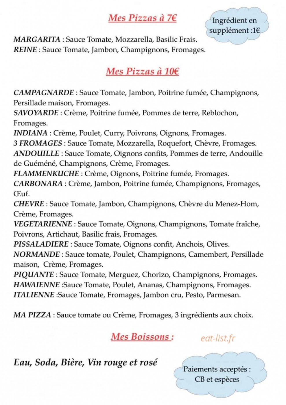Mon Camion à Pizza — carte page 2