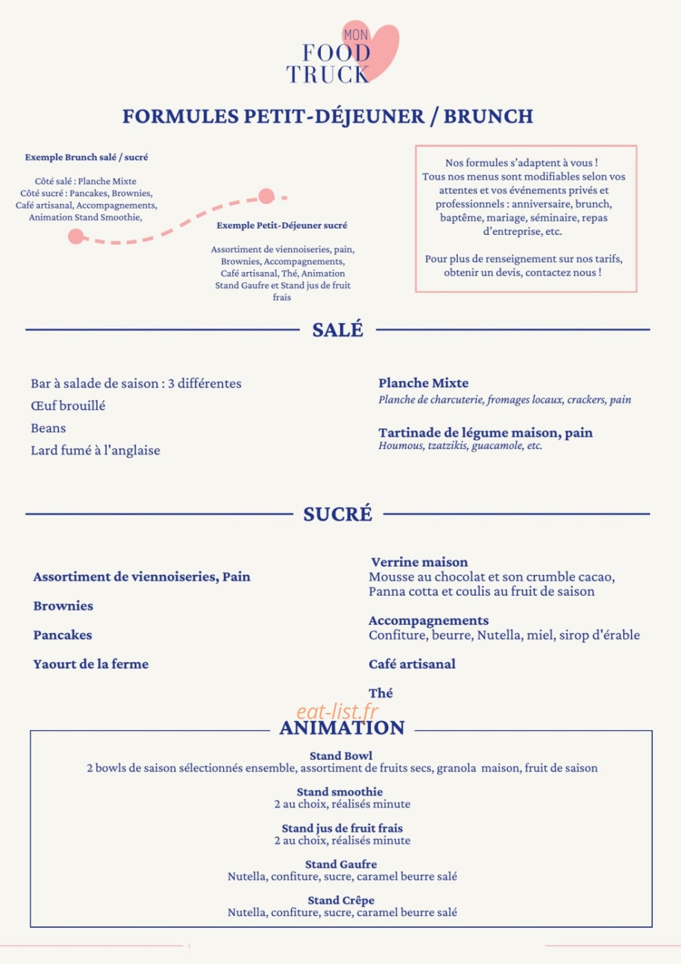 Mon Food Truck D'Amour — carte page 3