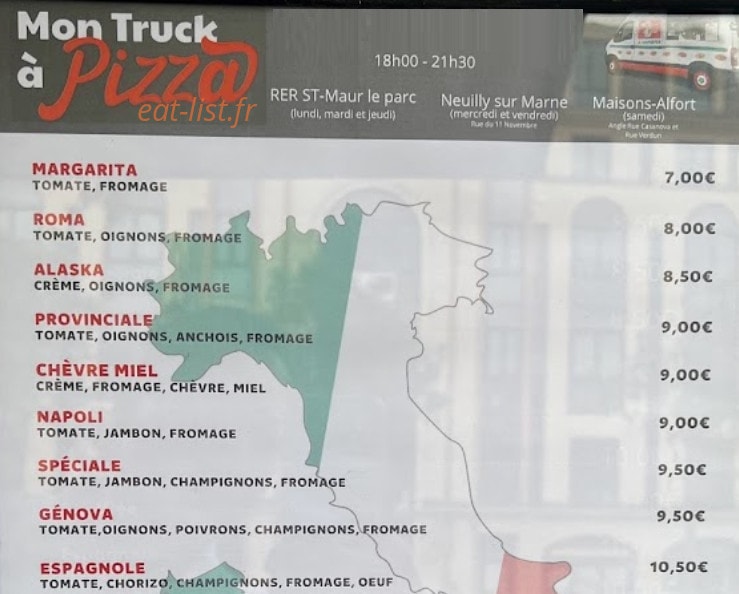 Mon truck a pizza — carte page 1