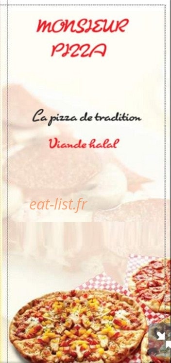 Monsieur pizza — carte page 1