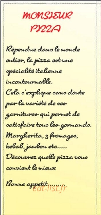 Monsieur pizza — carte page 4