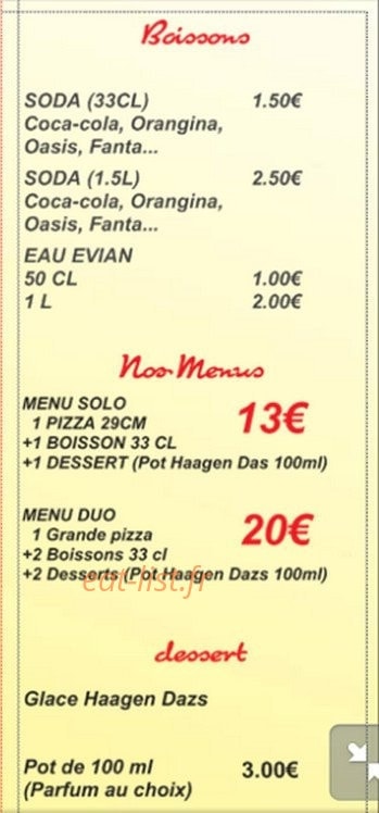 Monsieur pizza — carte page 3