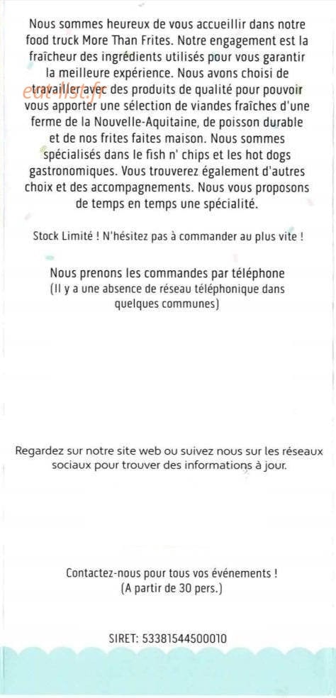 More Than Frites — carte page 6