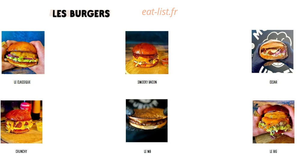 Mother Burger — carte page 1