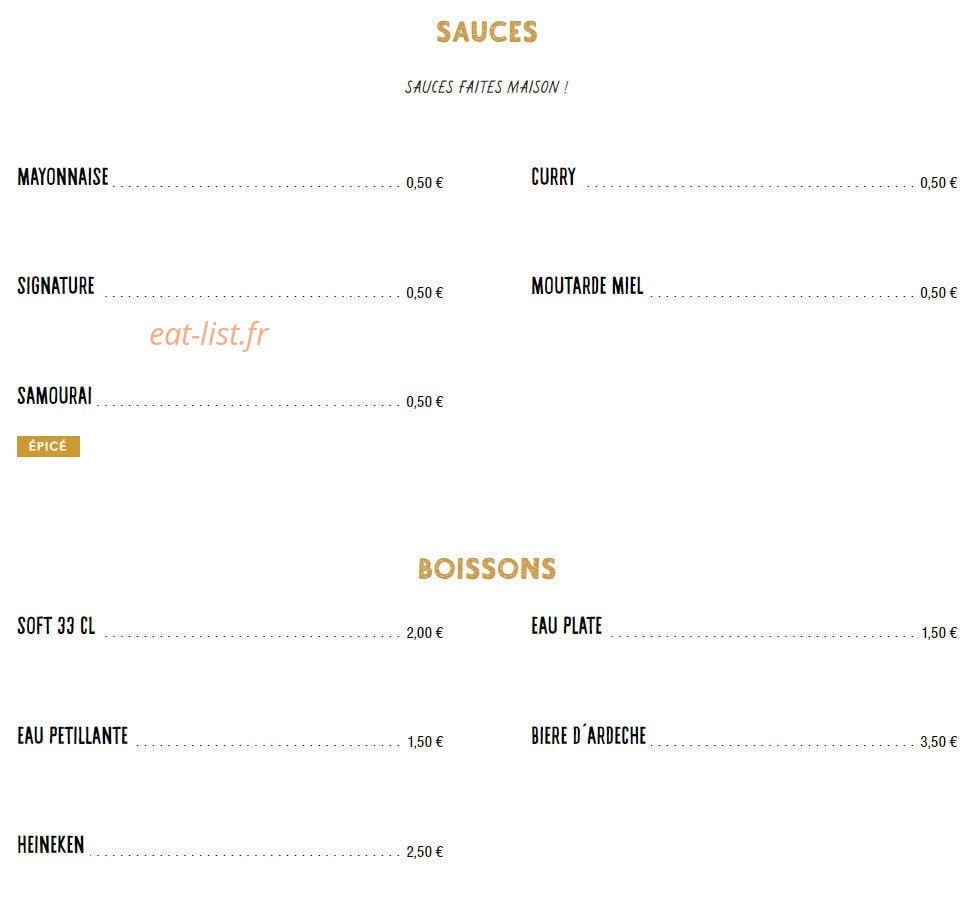 Mother Burger — carte page 5