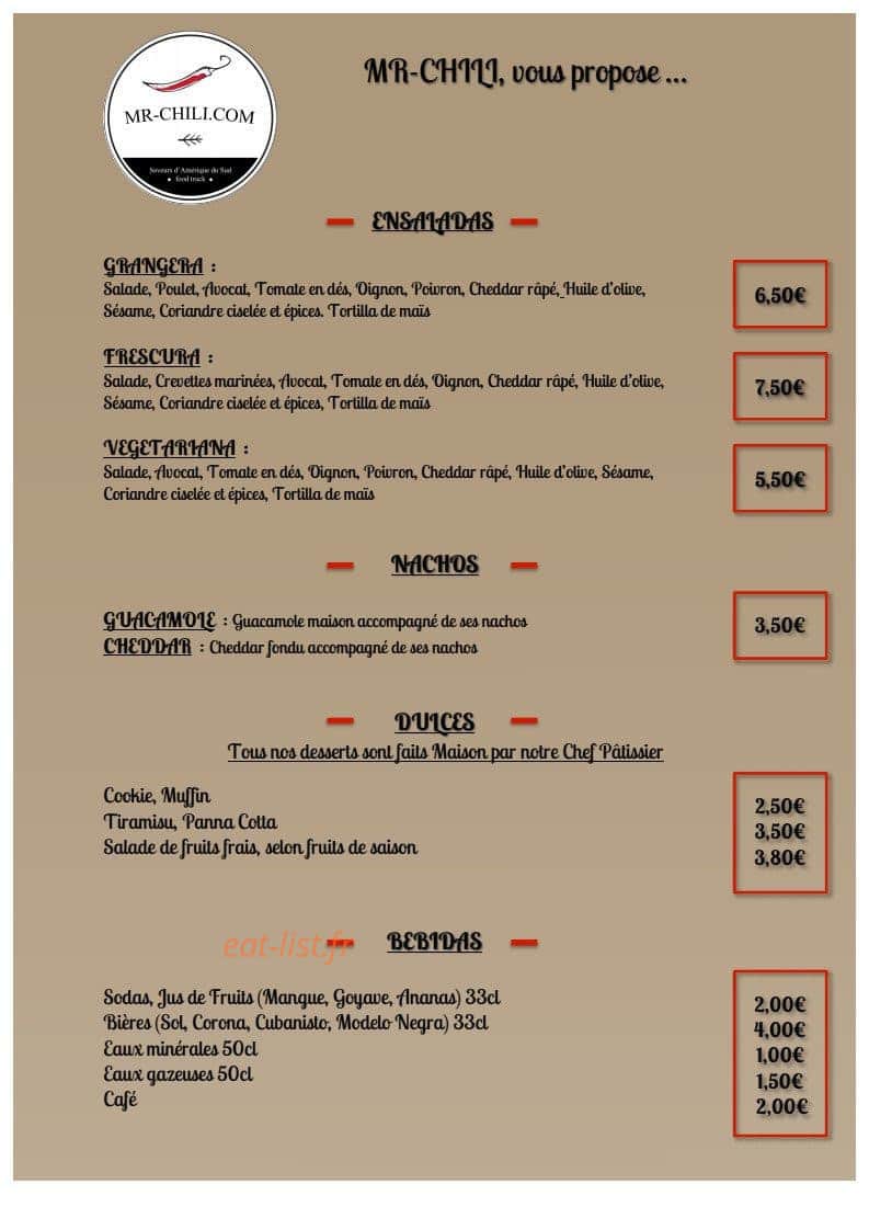 Mr Chili — carte page 2