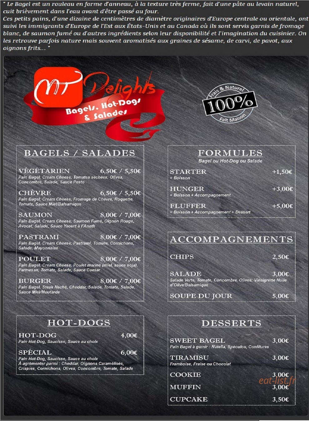 MT Delights — carte page 1