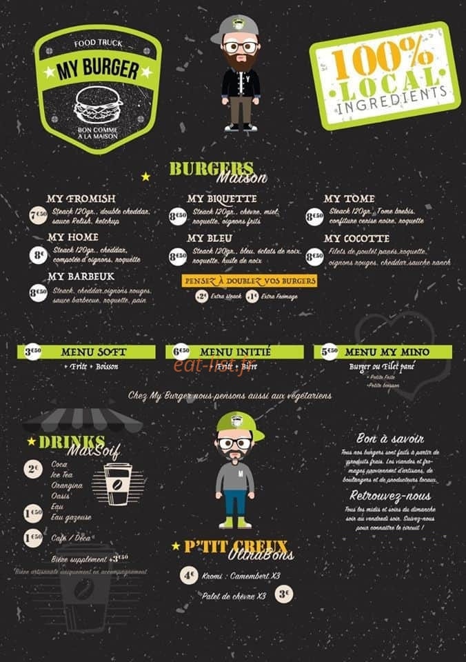 My Burger — carte page 1